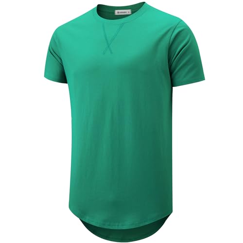 Image of KLIEGOU Men's 100% Cotton Longline T-Shirt, Pre-Shrunk Soft