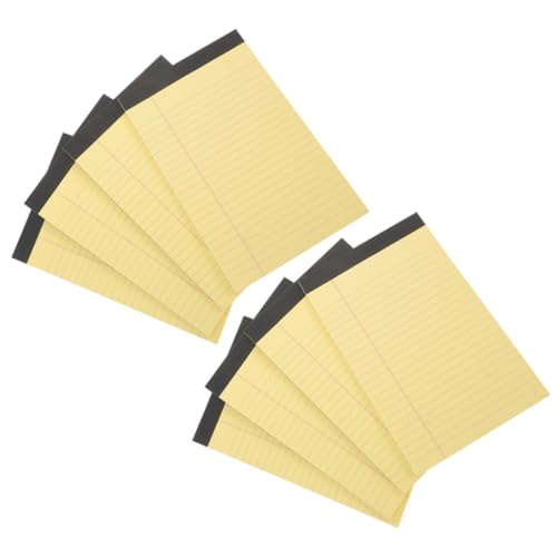 VANZACK Blocs-notes juridiques à lignes, 8 cahiers jaune, papier, 50 feuilles par carnet, bloc-notes détachable pour planning quotidien, bureau, agenda scolaire et liste de tâches