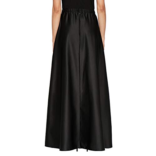 Alex Evenings Women's Petite Long Ballgown Skirt, Black Satin, X #TOP1