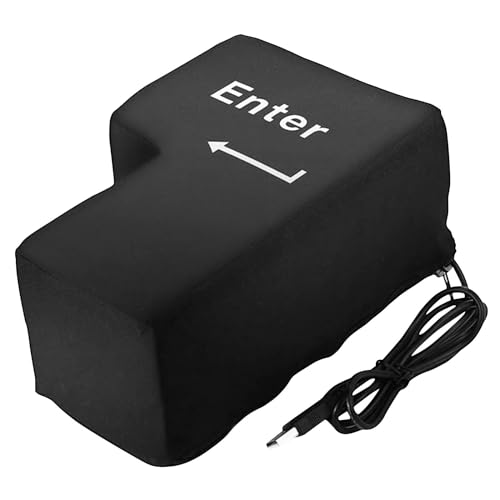 Domisyee Botón Enter Gigante Antiestrés para Oficina, Big Enter Key Pillow, Gran USB Enter Button, Cojín Office Gadget Artículos Antiestrés para Adultos