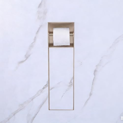 KCCRHIN Porte-Papier Toilette Encastré en Acier Inoxydable, Porte-Brosses Salle De Bain Encastrée avec Brosse, Niche pour Papier Hygiénique pour Restaurant, Salles De Bain Et Hôtel,d'or