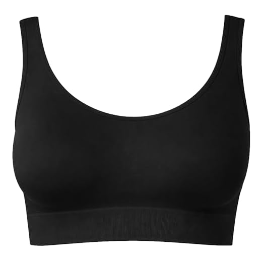UnsichtBra Bustier Damen BH ohne Buegel | Wohlfühl Bustiers Top | Bügelloser Soft Bra | Schlaf Still Sport Bralette in vielen Farben (wellbra_sngl)(3XL, Schwarz)