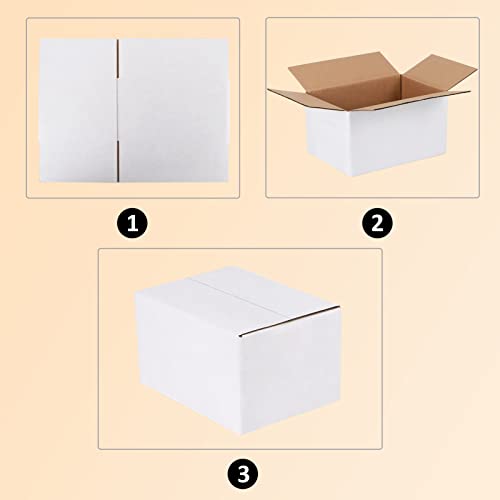 Calenzana 7x5x4 Inches Shipping Boxes Pack of 25, White Cardboard Corrugated Box for Mailing Packing and Storage - Thumbnail 5