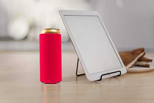 Slim Can Sleeves - Neoprene Bottle Insulator Sleeve Set of 4 Can Beverage Coolers for 12oz Energy Drink & Beer Cans (Fish) (Solid color)