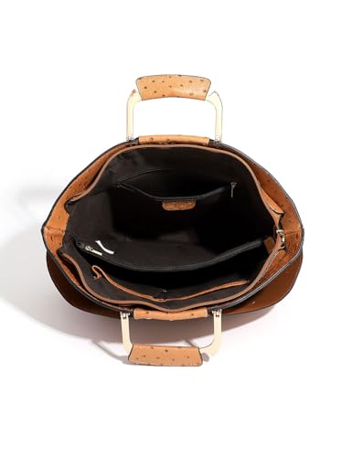 Image of Bag Woman Large Capacity Leather Purse Fashion Designer Metal Top Handle Handbags Women Crossbody Large Bags for Women Tote