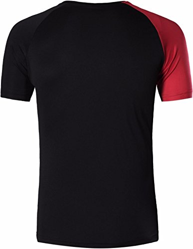 jeansian Men's Sport Quick Dry Short Sleeves T-ShirtLSL193 Red L