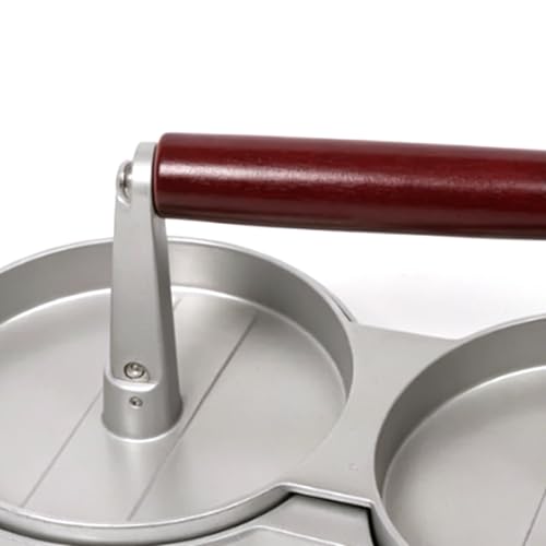 BAOFUYA 2 in 1 Double Burger Press, Grill Presses & Irons Press Patty Maker Hamburger Meat Beef Mold for Barbecue Picnic Camping BBQ 2 in 1 Double Burger, Cast Iron Hamburger (Head)