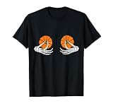 Boobs Pumpkin Skeleton Hand Halloween T-Shirt
