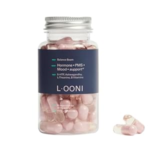 LOONI PMS Relief Balance Beam Supplement for Women – Hormone Balance for Menopause, B12, Omega-6, Zinc & Nootropics – Supports Mood Swings, Cramps, Cravings – 60 Vegan Capsules