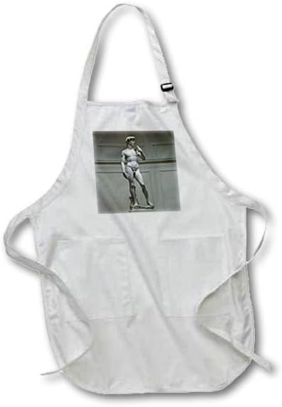3dRose Michaelangelos David Statue Full Length Apron with Pockets, 22 by 30-Inch