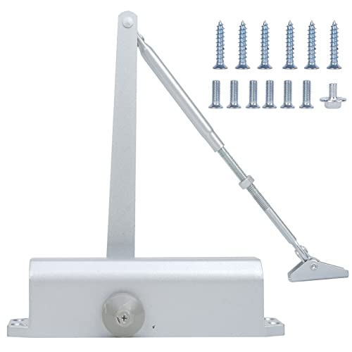 Door Closer Automatic Adjustable Commercial Door Closer,180º Maximum, Hydraulic Automatic Series Sg-933 Commercial Door Closer Sprayed Aluminum(Silvery) #TOP1