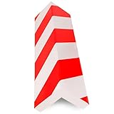  Acan Tradineur - Protector esquinero Adhesivo para Parking, Protector Puertas y paragolpes Coche, Garaje, columnas, Evita arañazos (Rojo y Blanco, 40 x 20 cm)
