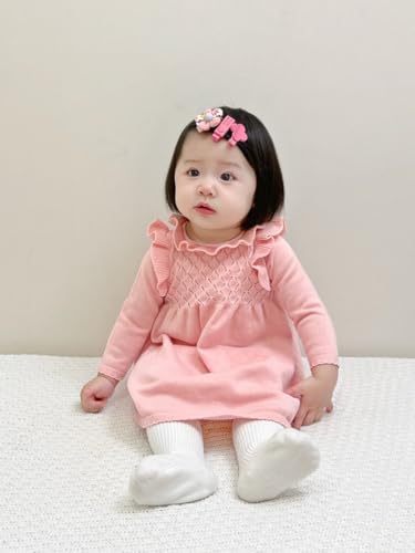 Baby Girls' Long Sleeve Girl Dress and Rompers Ribbed Knit Sweater Dresses Fall Winter3