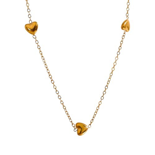 Collier ras de cou coeur en argent 925 et maille fine dorée pour femme