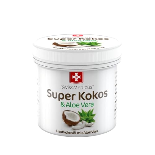 SwissMedicus Natürliche Super Coconut & Aloe Vera Rich Cream - Sanfte, feuchtigkeitsspendende Hautpflege mit reinem Kokosöl - Perfekt für die Ganzkörperbehandlung - Haar - Gesicht - Lippen - 150 ml
