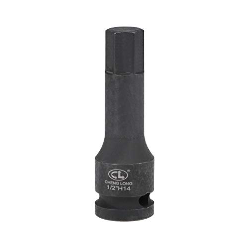Image of sourcing map 1/2" DrivexH14 (14mm) Impact Hex Bit Socket, Metric 3" Length | Cr-Mo Steel