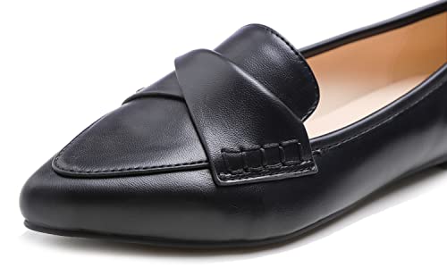 Image of FEVERSOLE Women's Loafer Flat Pointed Fashion Slip On Comfort Driving Office Shoes