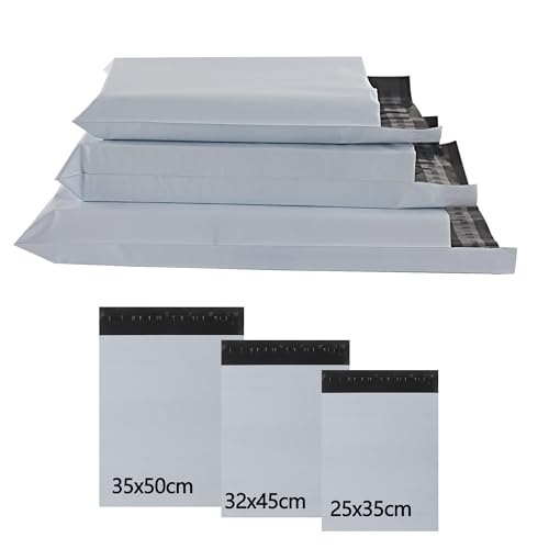 huruirui Enveloppe Plastique Expédition 30pcs 25x35cm 32x45cm 35x50cm Pochette Colis Opaque Autocollant Envoi de Enveloppe Plastique Expedition pour Vêtements Logistique Emballage Transport