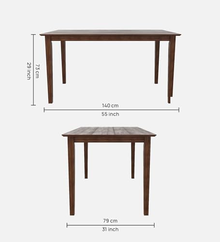 Image of Mintwud Pepperfry Sheesham Wood 6 Seater Dining Table with Cushion Chairs Wooden Dining Table Set for Living Room Home Dining Room Furniture Dinner Table Set (Dark Cappuccino)