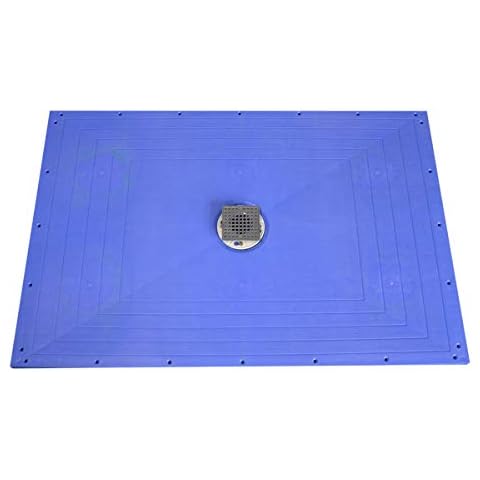 Uni-Green Shower Pan Ready Tile 32"X48" Curbless Level Entry System ABS Glassfibre Reinforced Material Cut-to-Fit with center shower drain, Shower Base Slope and Tileable, Easy for Installation Cover