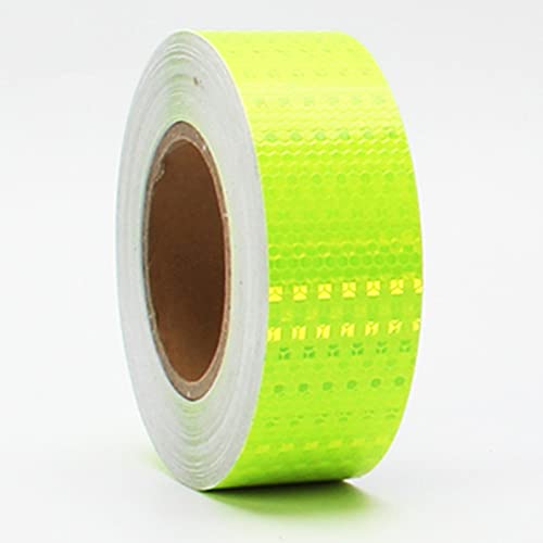 Reflective Tape caution tape road tape,5Cm/2In×25M/82FT Self Adhesive Conspicuity Tape, Reflector Safety Tape for Trailers, RV, Camper, Boat High Intensity Grade (Color : Fluorescent green)