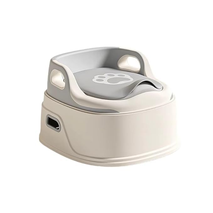 3 in 1 Western Toilet Potty Seat for Kids, Baby Potty Training Seat Chair Splash Guard, Handle, Cushion Seat Kids Toilet Seat Potty Seat/Stool for Child (1Pcs) (Grey)