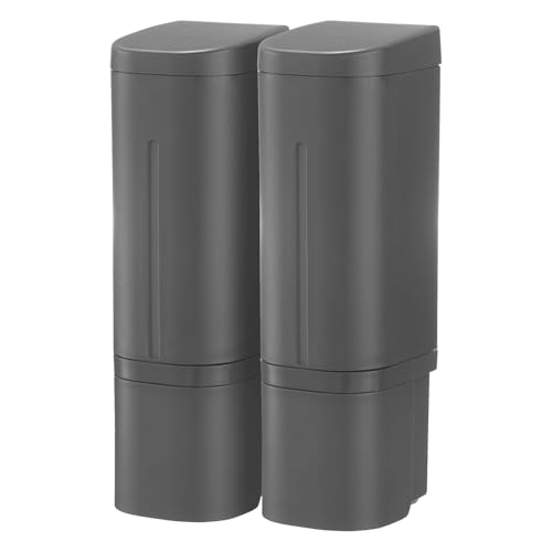 ザッカLab. セット販売 hover 下から出るディスペンサー 500ml ダークグレー×2個|マグネット取付 詰め替え容器 シャンプー ボディソープ リキッド 壁掛け お風呂用