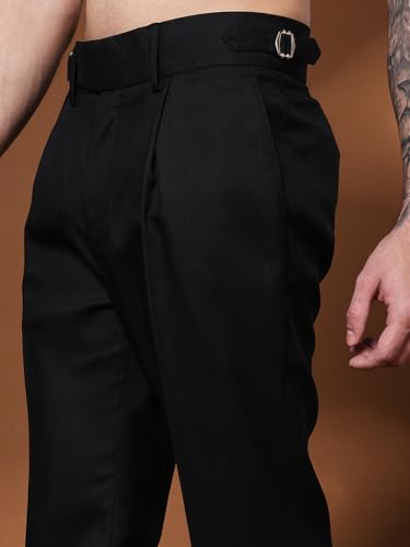 Image of Gurkha Pants for Men | Trouser for Men | Formal Pant | Single Buckle | Bell Bottom Trouser High Waist Pleated Casual Trousers | Flared Bottom Leg Pants for Office Smart Casual Travel Party