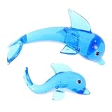 Amosfun 2 Piezas Adornos de Delfines de Vidrio Figuras Marinas Decorativas Hechas Mano para Salón Dormitorio y Oficina Colección y Fácil de Limpiar