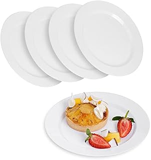 STACKABLES Pack of 20 Hard Plastic Plates 7.5" Elegant Party Serving Dessert Plates Reusable Multi Use Lunch & Dinner Plate for Parties Weddings & Events