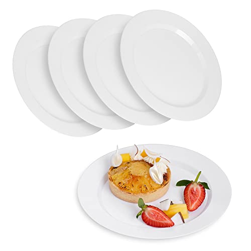STACKABLES Lot de 20 assiettes en plastique rigide de 19,1 cm - Élégantes assiettes à dessert réutilisables - Multi-usage - Pour fêtes, mariages et événements