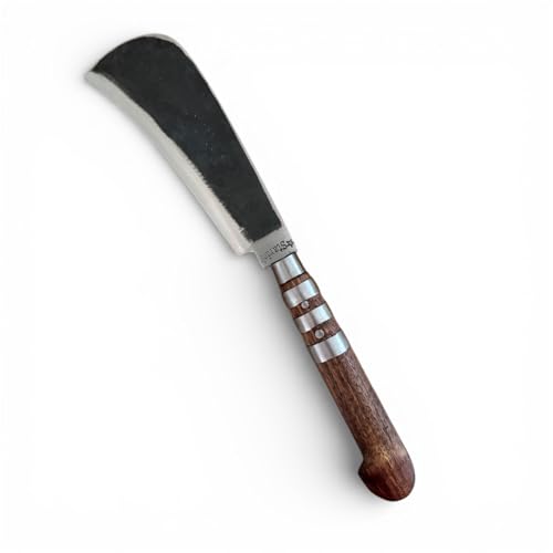 Image of Handmade Coconut Cutter High Tempered Iron Steel Traditional Billhook Knife Heavy Duty for Kitchen,Cutting Vegetables & Fruits,with Wooden Handle 9 Inch Blade Kerala vettukathi