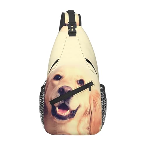 Sac à bandoulière homme léger motif chien doré pour voyage