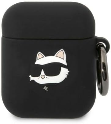Karl Lagerfeld Silicone NFT Choupette Head 3D Case AirPods 1/2 Gen, Black
