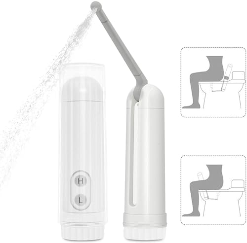 YOGIMOONI - Bidé portátil – Mini bidé de viaje personal plegable de mano con 2 opciones de presión, pulverizador eléctrico para limpieza de higiene personal/tratamiento perineal y hemmoroide