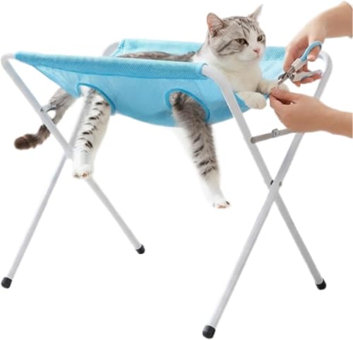 Grooming Dogs Bath Stand Cats Mesh Bathing Station Foldable Metal Structure with Quick Surface and Strap Suitable for Pet Washing Maintenance Travel Grooming Nail Clipping Claw Care