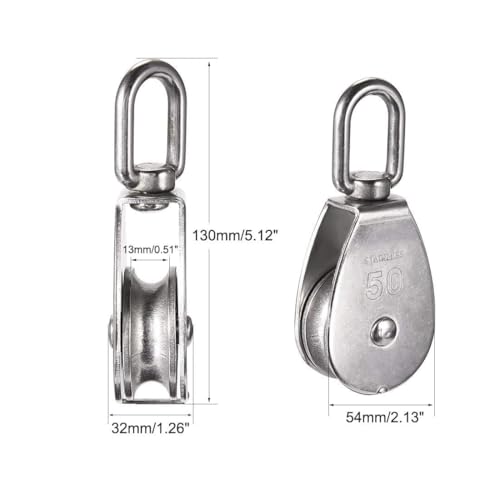 image for Rocaris 4 Pack M50 Single Pulley Snatch Block Lifting Crane Heavy Duty