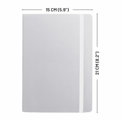 Image of Anupam Fluct Royal A5 Ruled Journal | 160 Pages | 80gsm | Matte Finish PVC Cover Notebook | pH Neutral And Acid Free Paper | Matching Elastic Closure | Ruled Sheets Good For Journaling Offices (White)