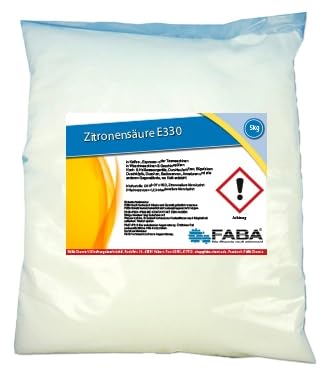 FABA Zitronensäure 5 kg im Beutel, Entkalker, Reiniger, E330, Acid, lebensmittelqualität