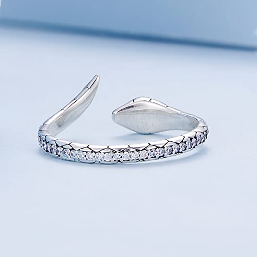 Snake Ring For Women Adjustable Animal Earring S925 Sterling Silver Hypoallergenic Ring Vintage Sanke Wrap Stacking Statement Rings For Women Girls Gifts #TOP7