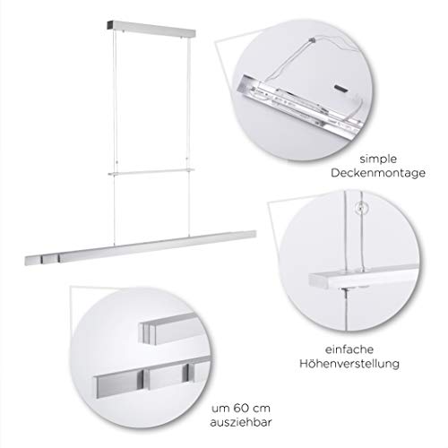 LED Pendelleuchte Selltec 120-179 cm ausziehbar mit Farbtemperatursteuerung