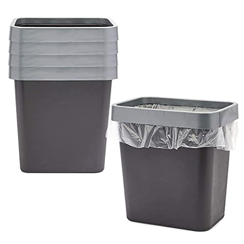 Medium Waste Baskets, Black Garbage Cans (11.6 X 11.1 X 7.87 In, 5 Pack) #TOP28
