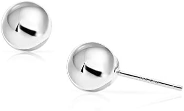 SOLIDGOLD - 14 Karat Ball Stud Earrings Dazzling Real White Gold | 7mm