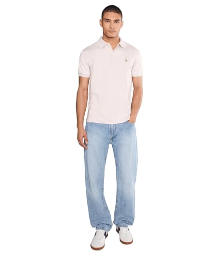 Image of POLO RALPH LAUREN, Men's, Custom Slim Fit Soft Cotton Polo Shirt, State Heather, X-Large