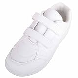 Zapatillas deportivas de piel sintética para niños con doble toque y cierre, White, 36 EU