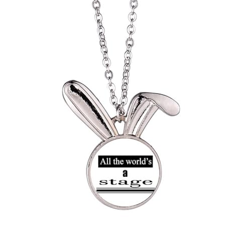 Collier pendentif lapin World is a Stage une idée cadeau originale unique