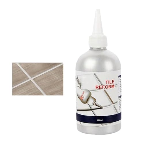 Kit de reparación de lechada de azulejos, relleno de reparación de azulejos impermeable de 280 ml, reparación y renovación de llenado de azulejos y juntas, lechada de secado rápido