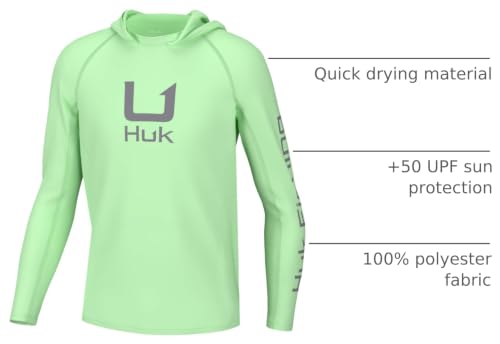 Image of HUK Boys' Icon X Hoodie, Fishing Shirt with Sun Protection for Kids