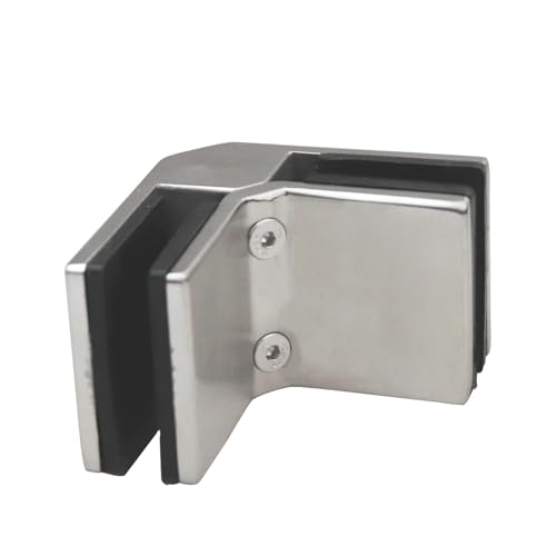 Support de verre d'angle 90° en acier inoxydable satiné pour balustrade d'escalier