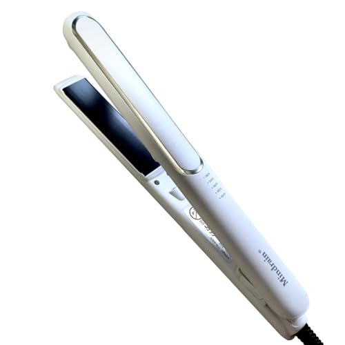 Mindrain Professional Salon Hair Straightener Flat Iron, straighteners Flat Irons for Thick Curly Hair, straighteners Flat Irons Cheap, Anti-Scald, Gifts for Women, Lovers or Friends. (White)